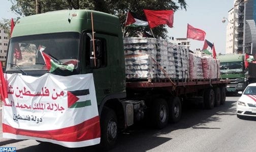 الملك يعطي تعليماته من أجل إرسال مساعدة إنسانية وطبية عاجلة لفائدة الشعب الفلسطيني مساعدة إنسانية وطبية عاجلة لفائدة الشعب الفلسطيني